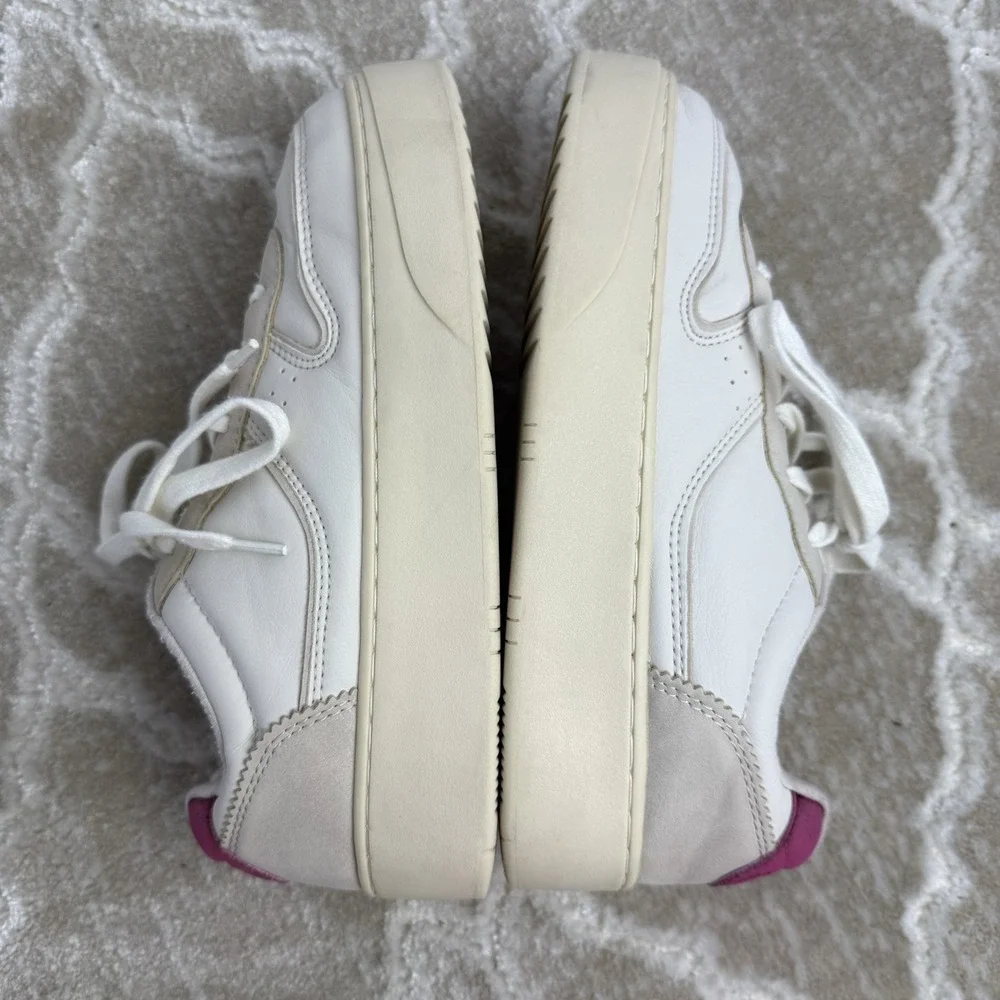 Zara‎ Women's Platform Sneakers White Beige Pink Size 36 (US 6) Leather Suede